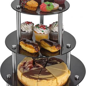 3 Tier Round Tempered Glass Display Stand (More Colors Available)