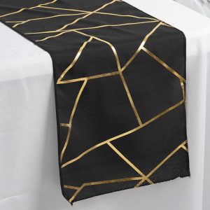 Black Geometric Table Runner