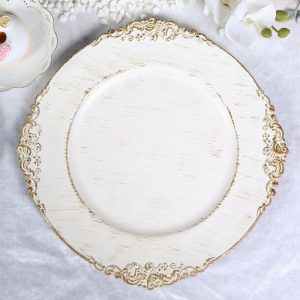 White Baroque Charger Plate