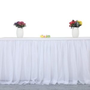 White Tulle Table Skirt
